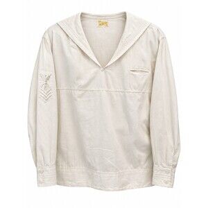 Rare Antique 1910s - 1920s Jack Tar Togs Sailor Top Middy Blouse Modern XL / L